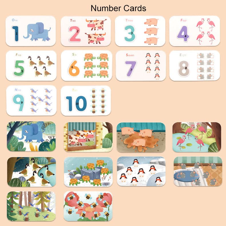 Wooden Alphabet & Number Learning Cards. Montessori Children Toy