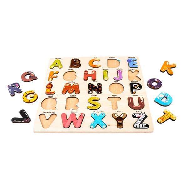 TOI Animals Alphabet Puzzle Wooden Jigsaw. Wooden Children Toy